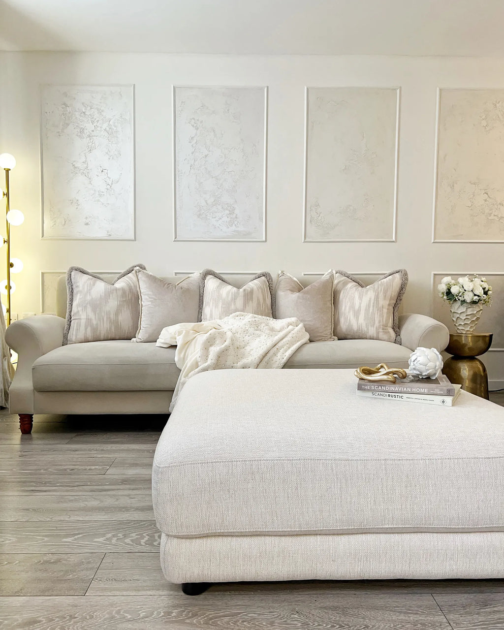 Ottoman SIGTUNA Fabric Off-White