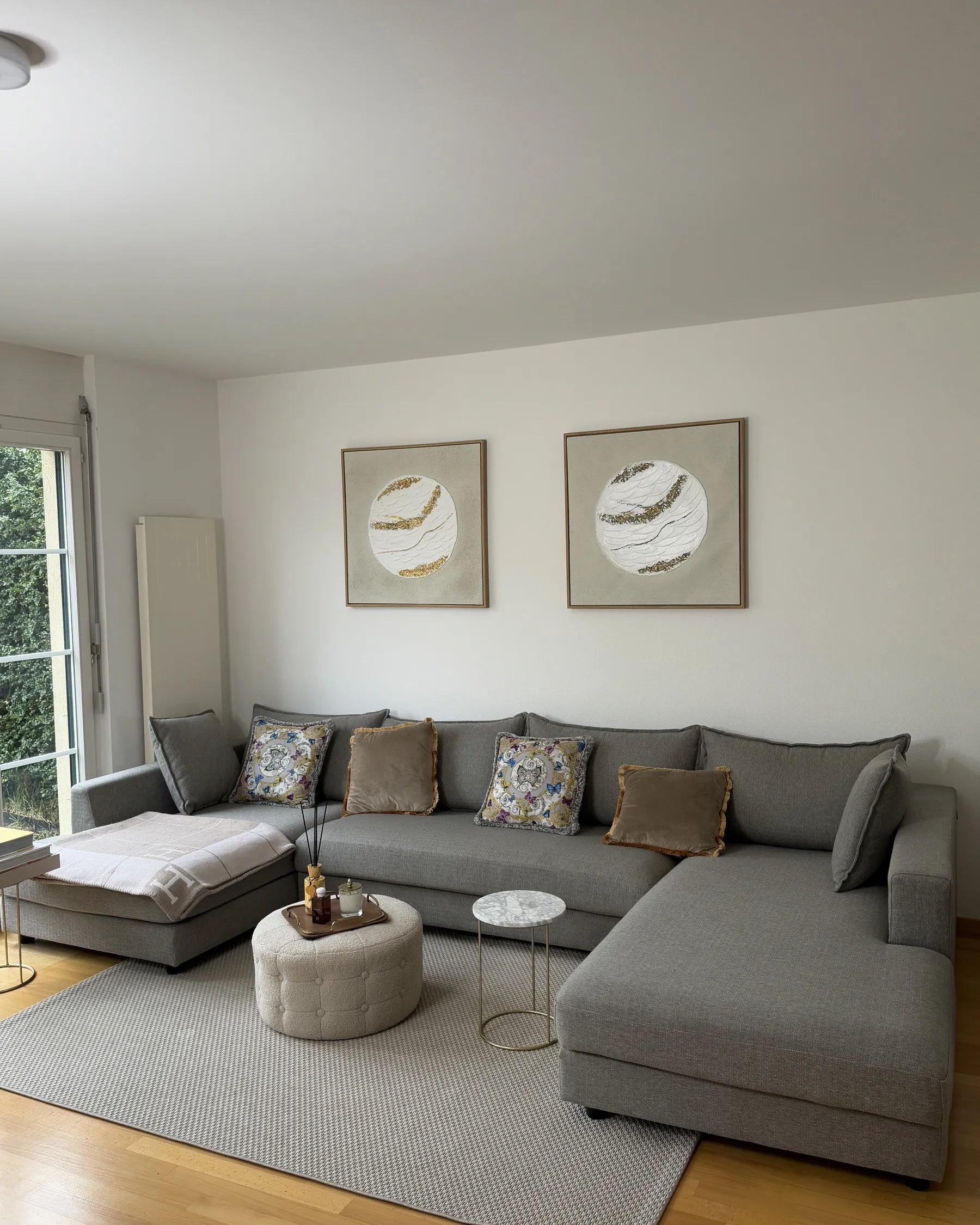 Corner Sofa 5 Seater LILVIKEN Fabric Taupe