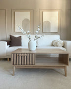 Coffee Table LYNWOOD Light Brown with Storage