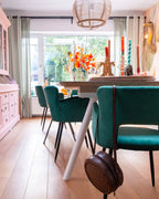 Set of 2 Dining Chairs SANILAC Velvet Emerald Green