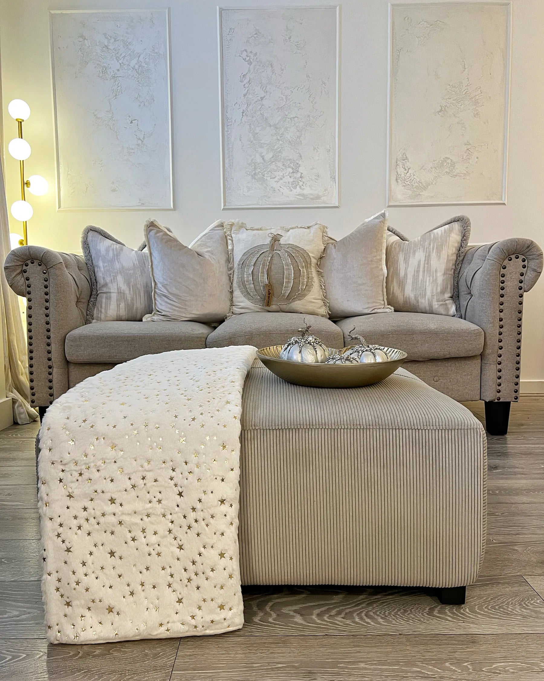 Ottoman LUNGO Corduroy Beige