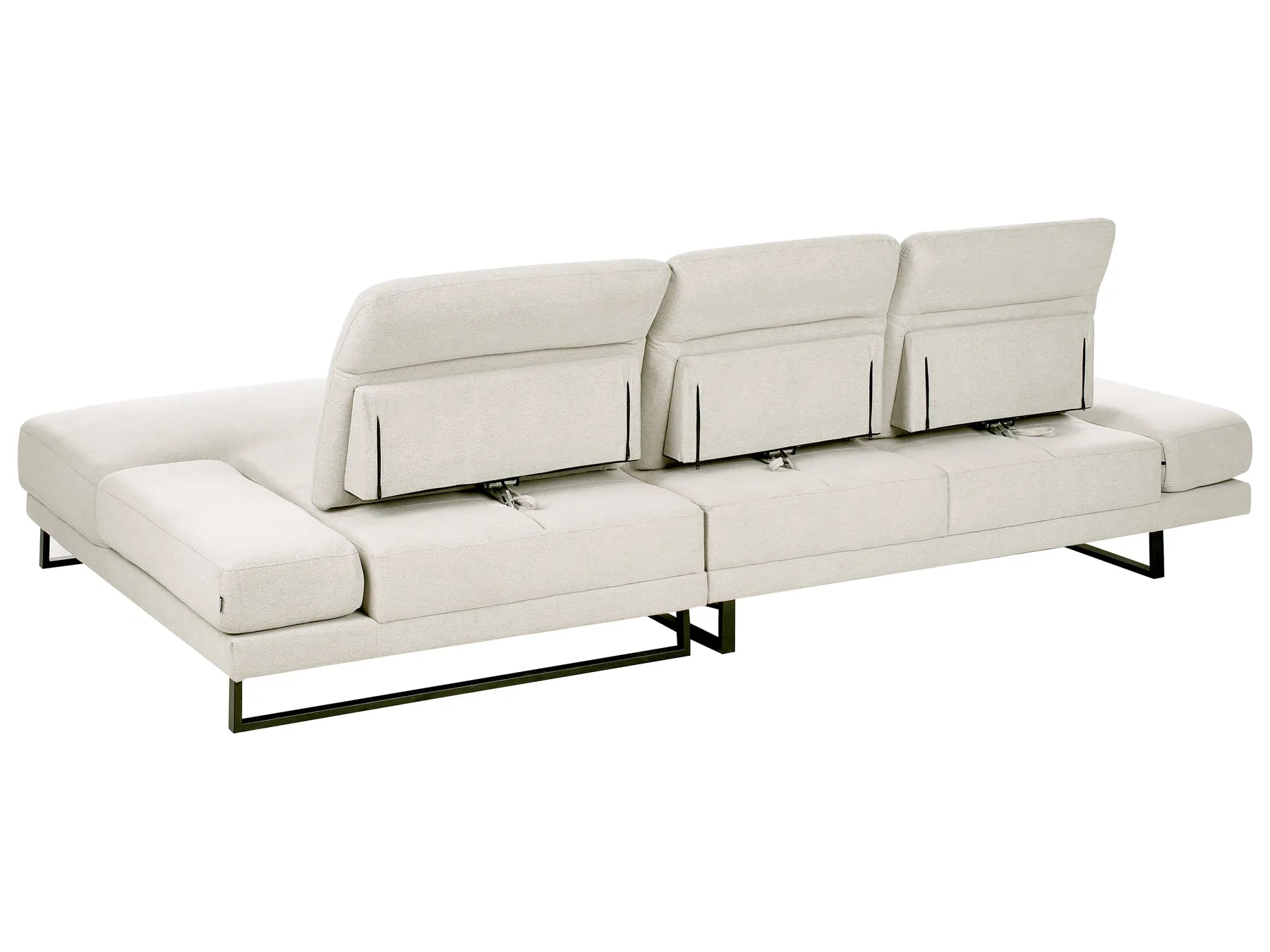 Corner Sofa 4 Seater IKAST  Fabric Light Beige Left Hand