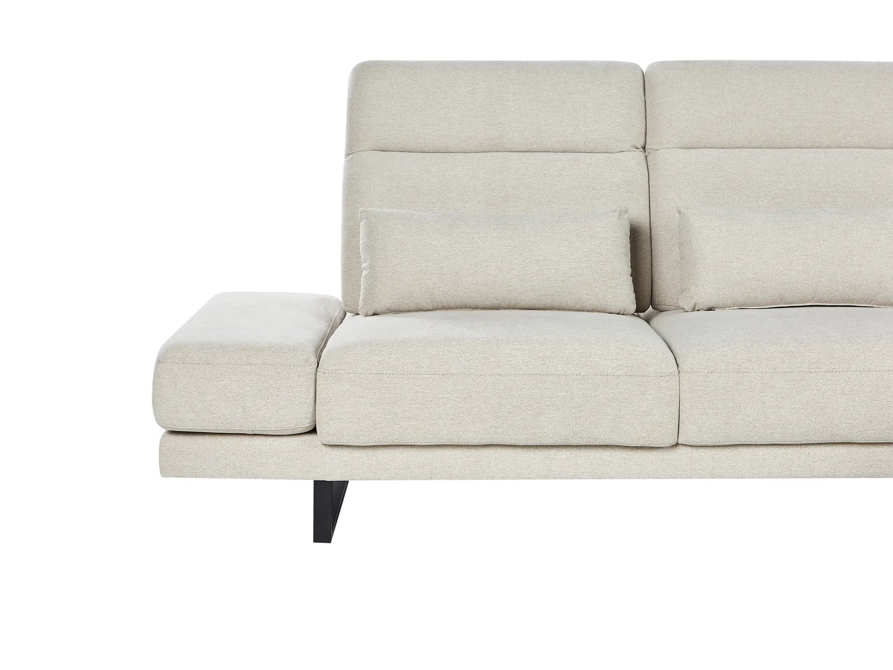 Corner Sofa 4 Seater IKAST  Fabric Light Beige Left Hand