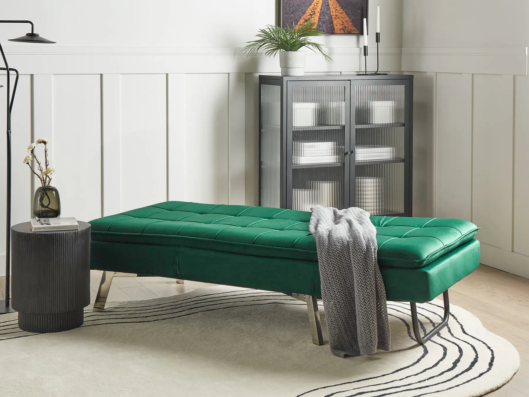 Chaise Longue LOIRET Velvet Emerald Green