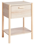 1 Drawer Bedside Table HOLDERVILLE Light Brown