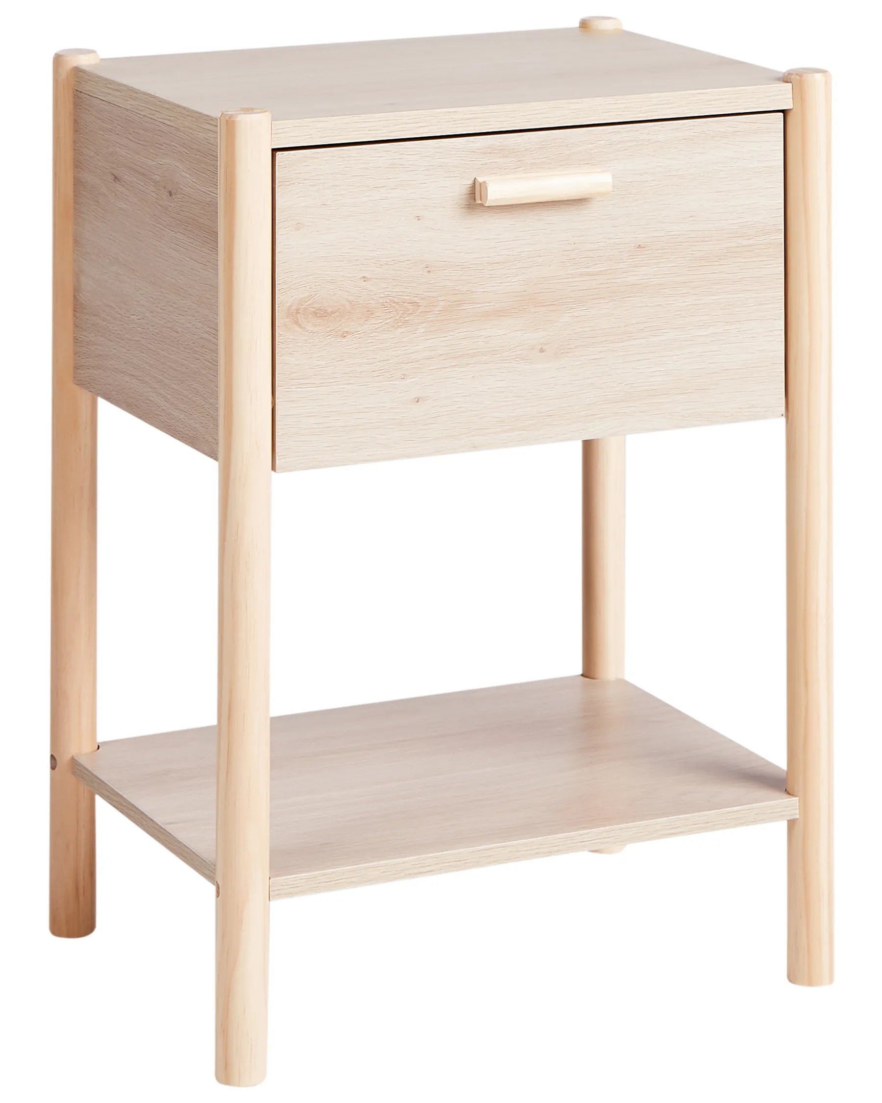 1 Drawer Bedside Table HOLDERVILLE Light Brown