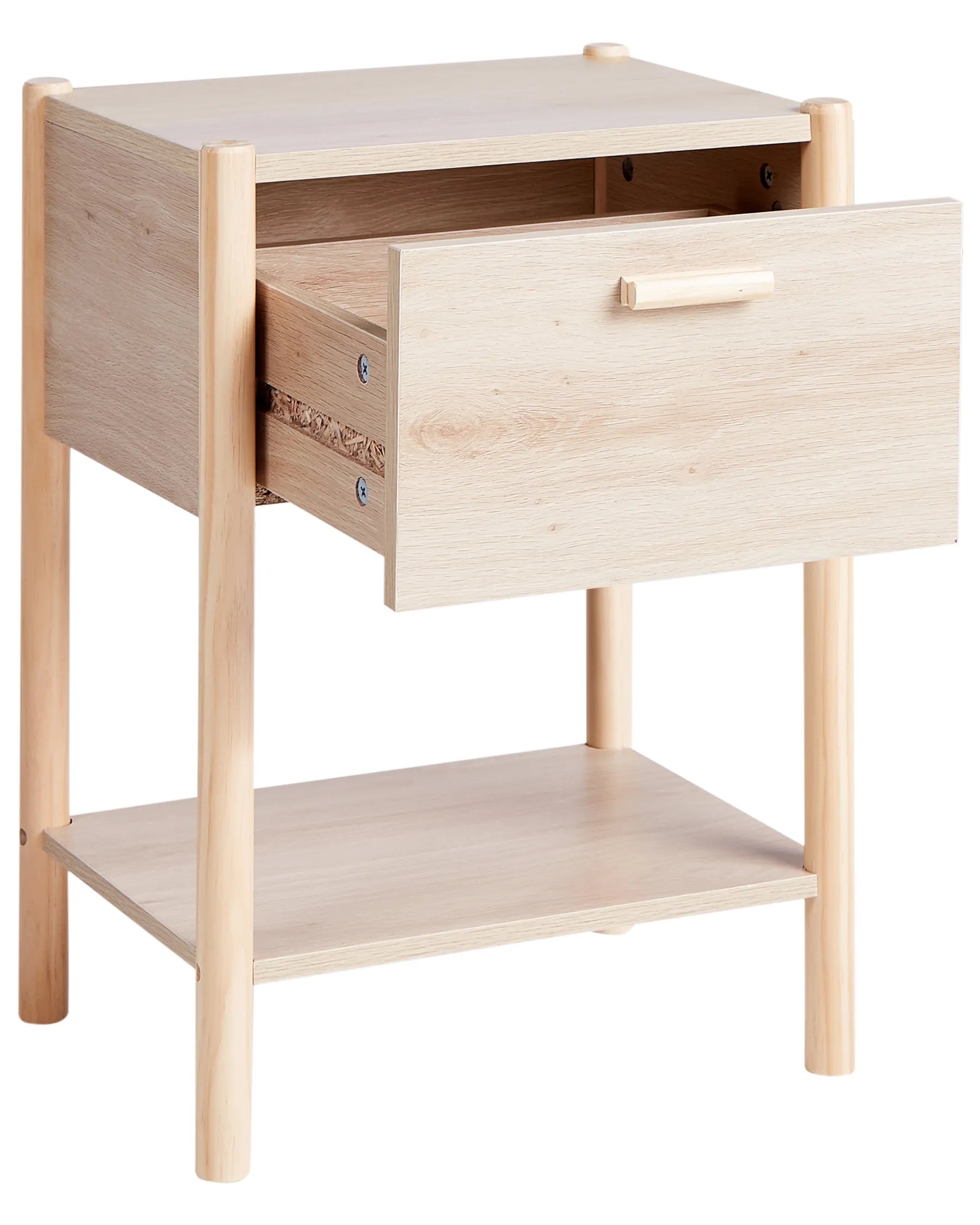 1 Drawer Bedside Table HOLDERVILLE Light Brown