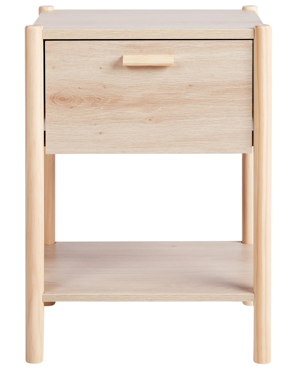 1 Drawer Bedside Table HOLDERVILLE Light Brown