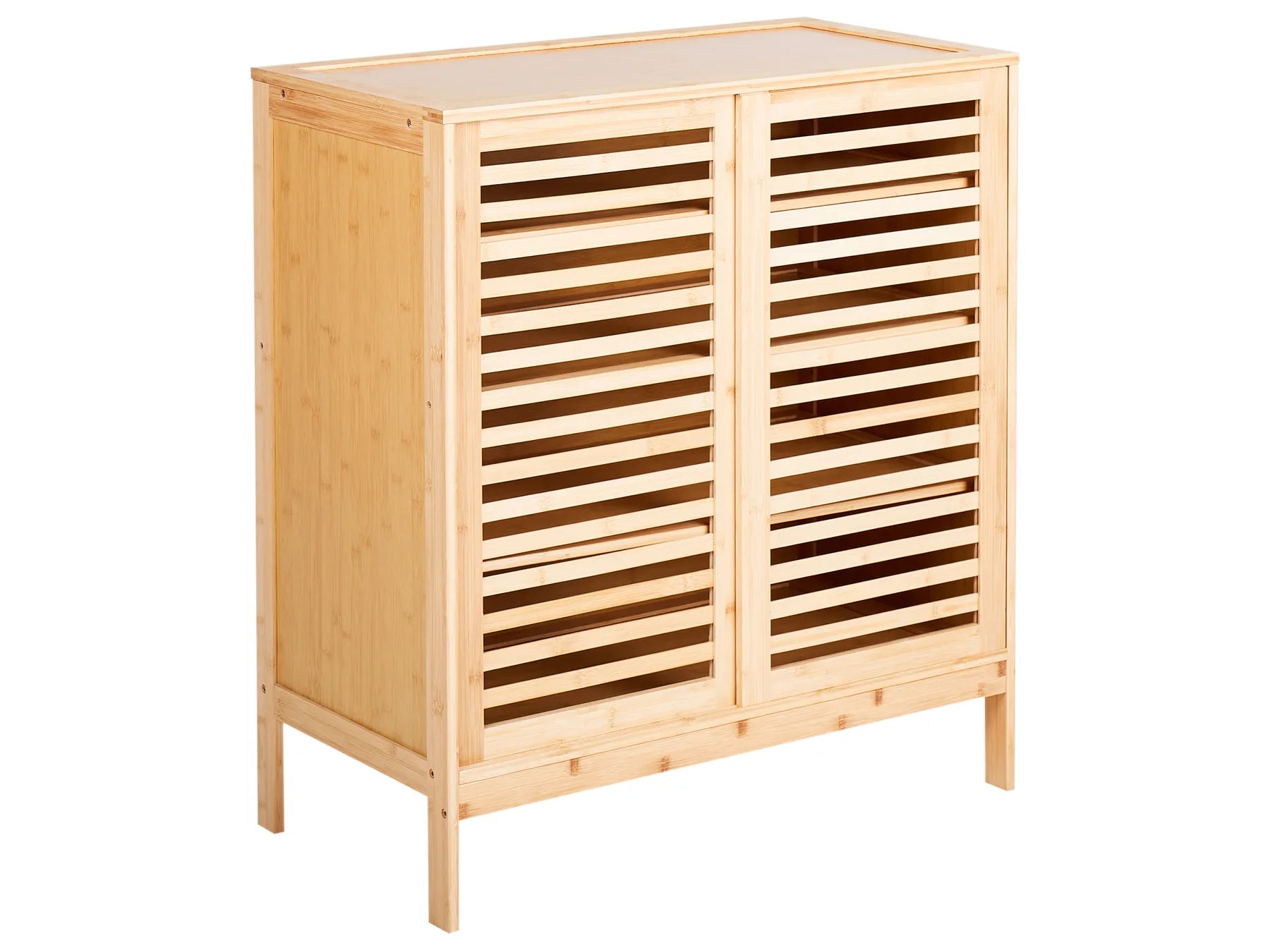Shoe Storage Cabinet MIDWOOD Bamboo Wood Light Brown
