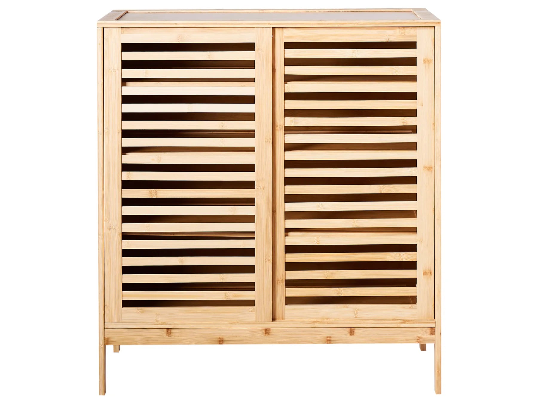 Shoe Storage Cabinet MIDWOOD Bamboo Wood Light Brown