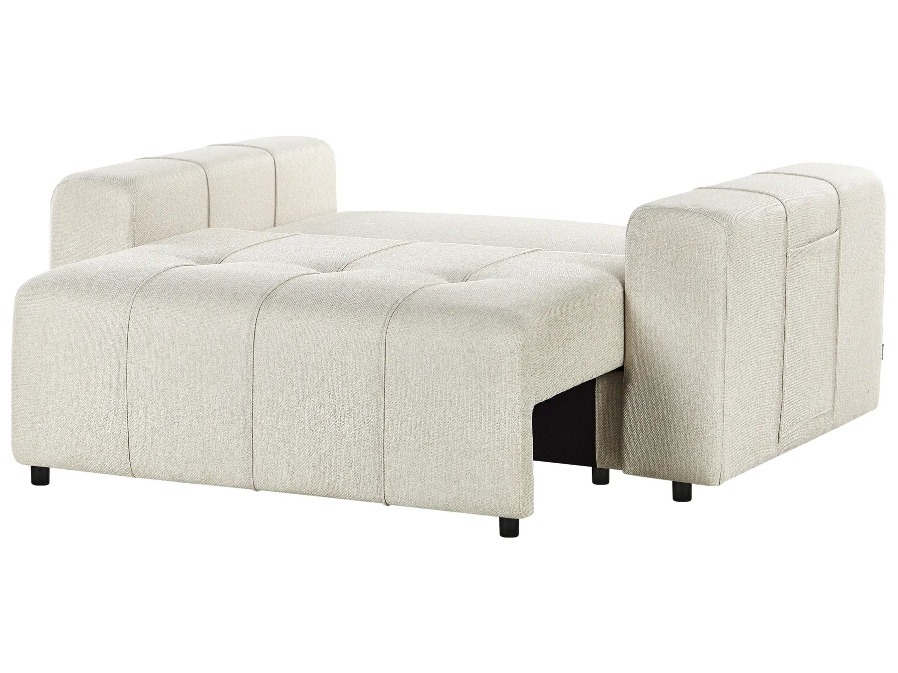 Sofa Bed 2 Seater INNVIK Fabric Light Beige with Storage