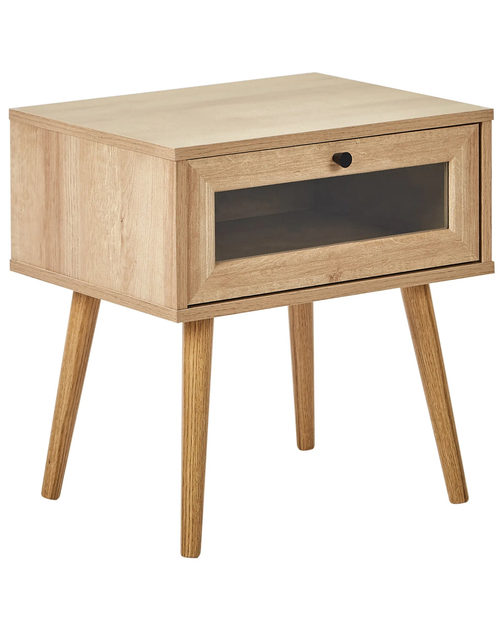 1 Drawer Bedside Table ALBANY Light Brown