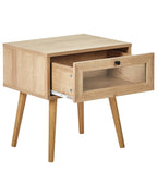 1 Drawer Bedside Table ALBANY Light Brown