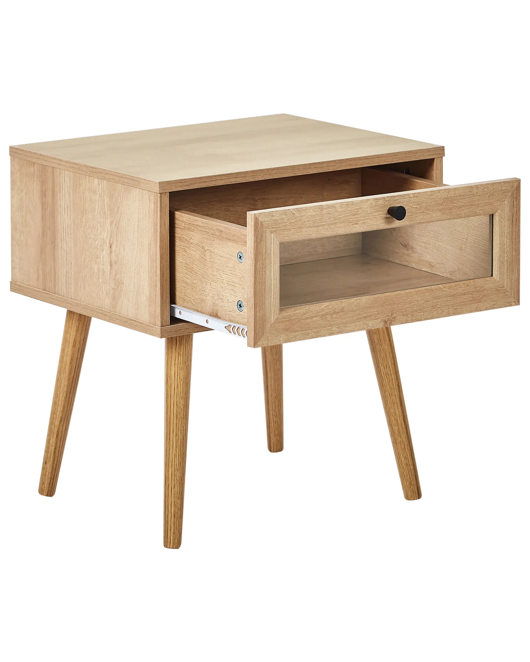 1 Drawer Bedside Table ALBANY Light Brown