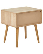 1 Drawer Bedside Table ALBANY Light Brown
