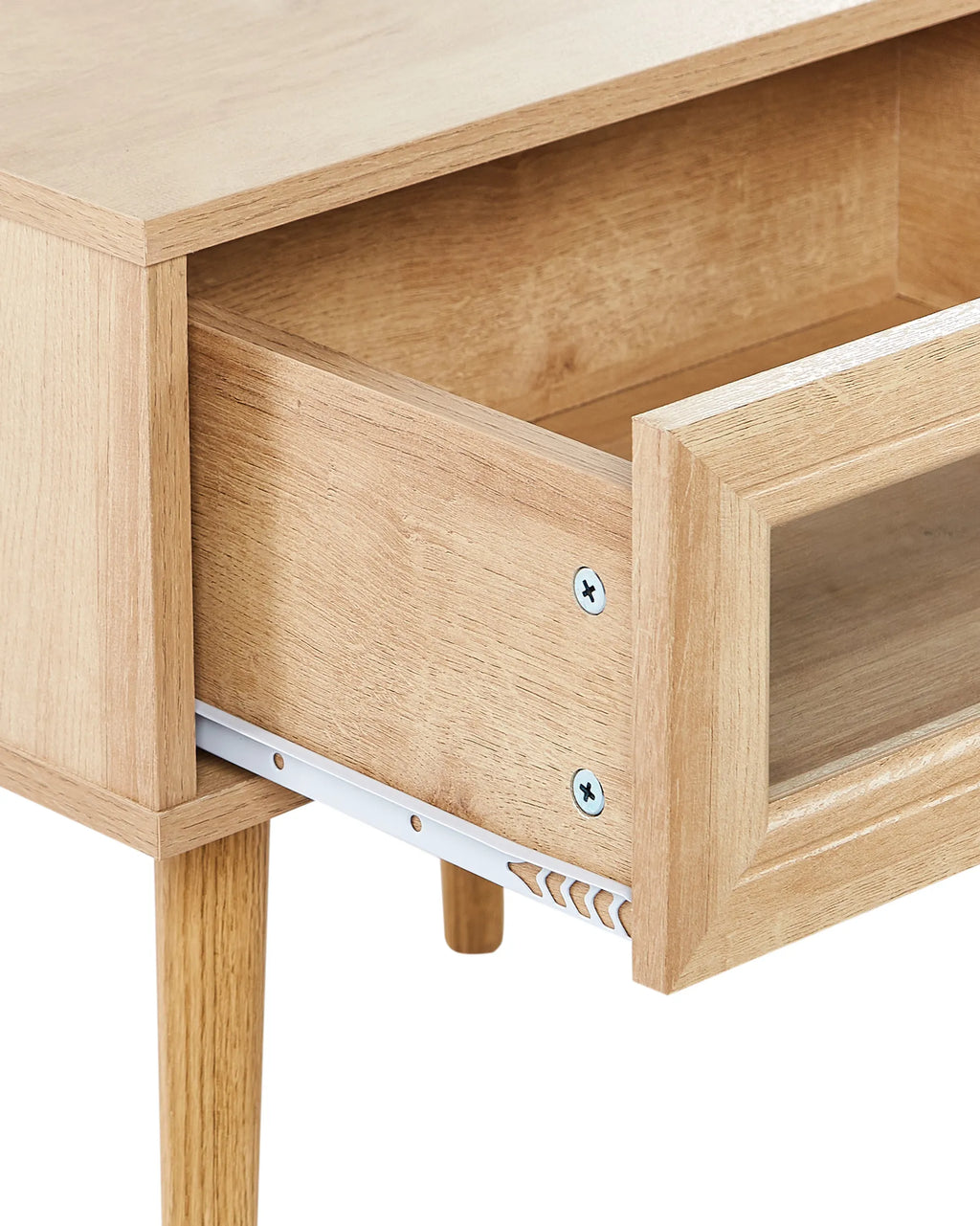 1 Drawer Bedside Table ALBANY Light Brown