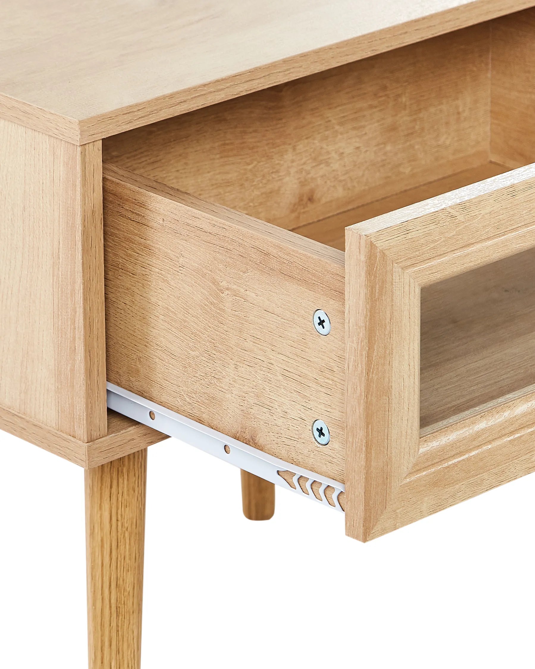 1 Drawer Bedside Table ALBANY Light Brown