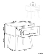 1 Drawer Bedside Table ALBANY Light Brown