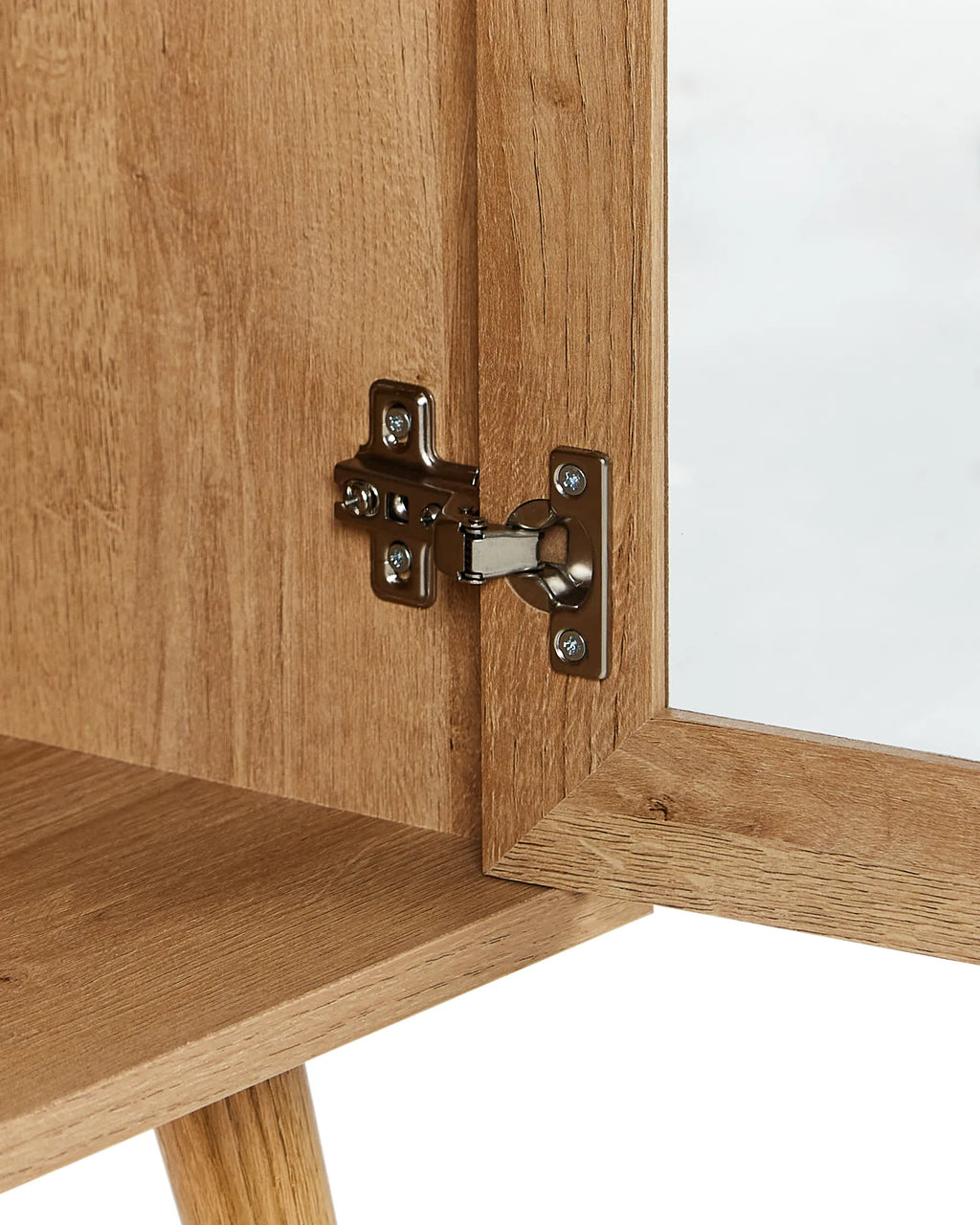 Glass Display Sideboard ALBANY 150 cm Light Brown