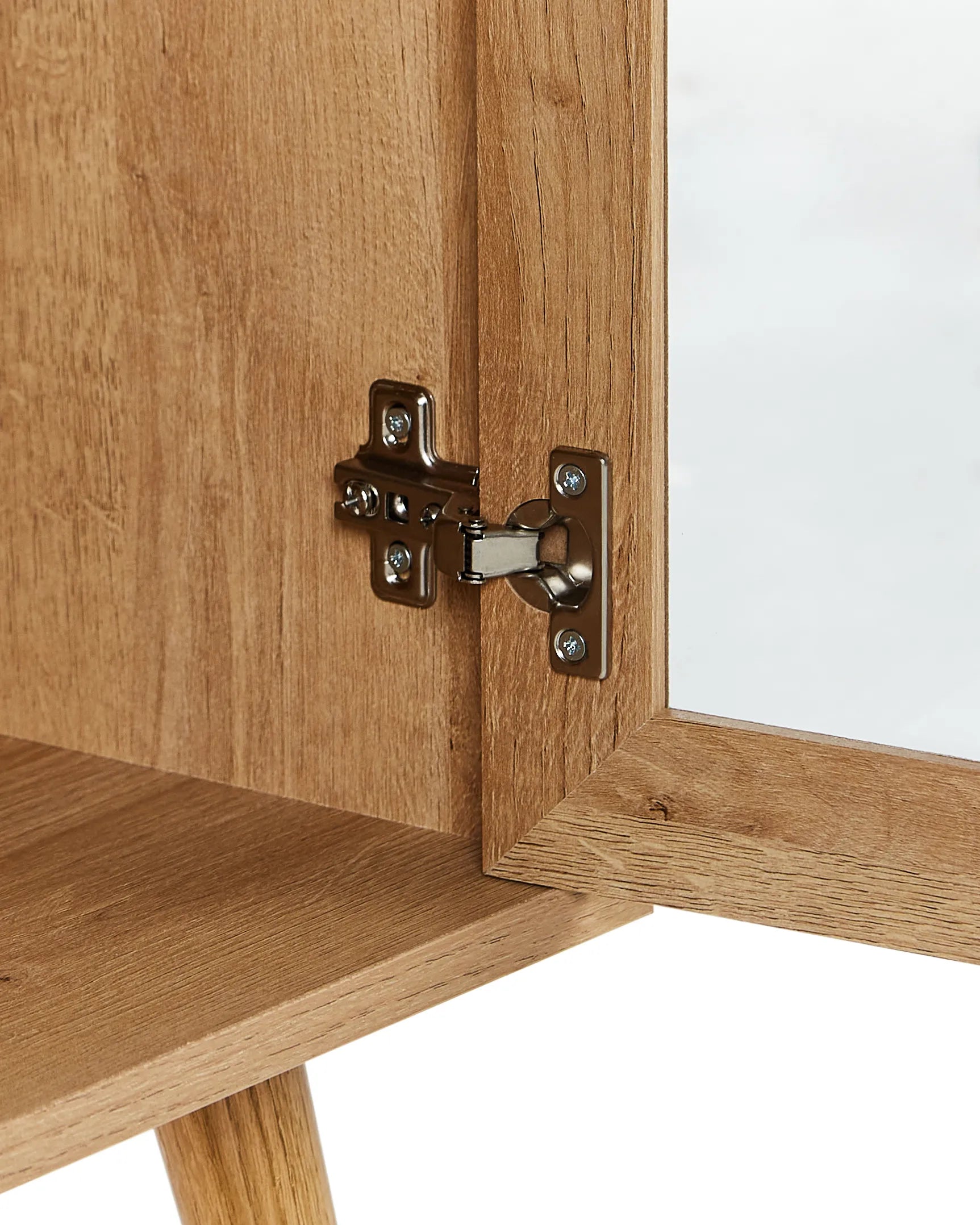 Glass Display Sideboard ALBANY 150 cm Light Brown