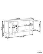 Glass Display Sideboard ALBANY 150 cm Light Brown