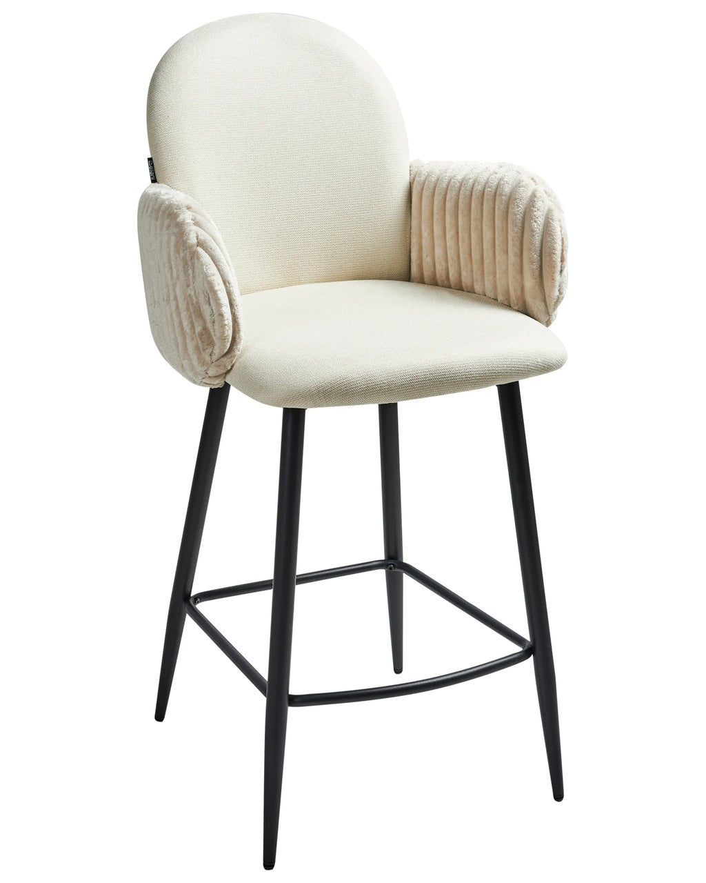 Set of 2 Bar Chairs AMITY Fabric Light Beige