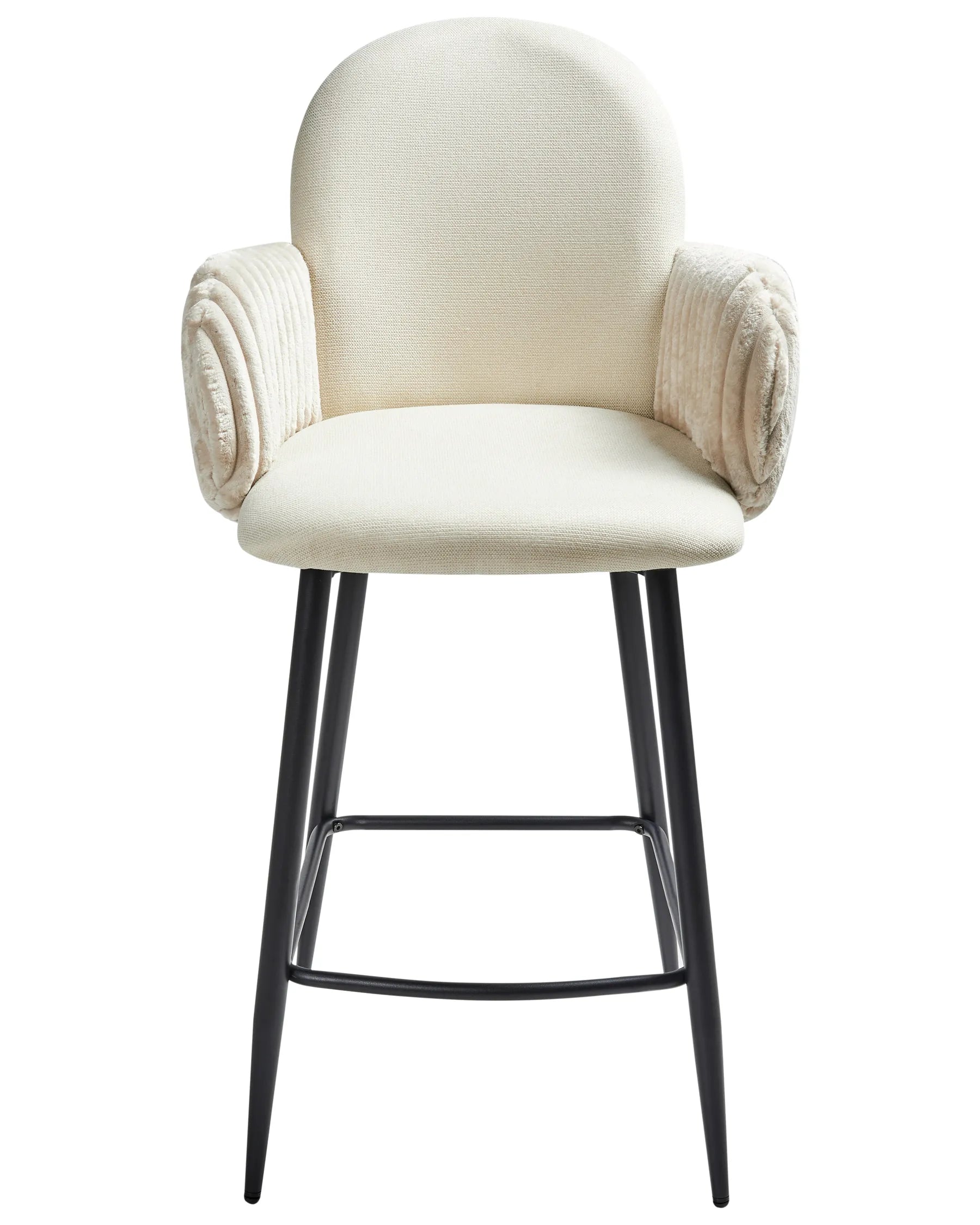 Set of 2 Bar Chairs AMITY Fabric Light Beige