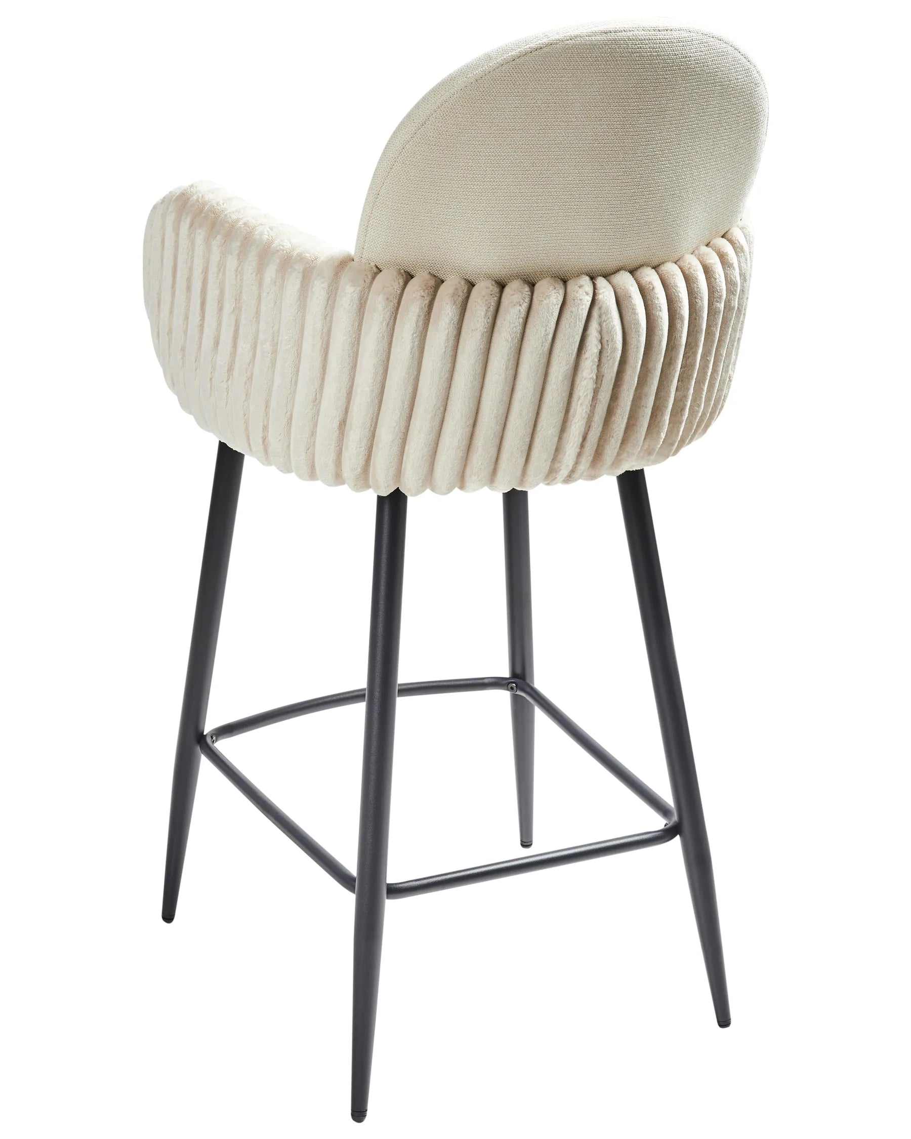 Set of 2 Bar Chairs AMITY Fabric Light Beige