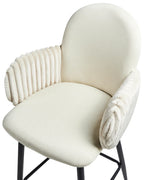 Set of 2 Bar Chairs AMITY Fabric Light Beige
