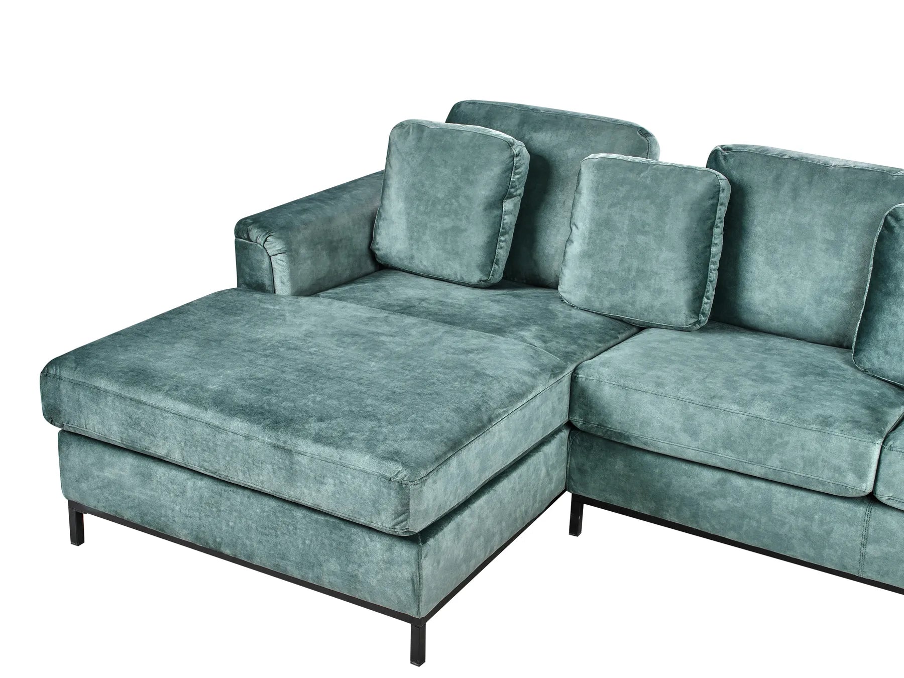 Corner Sofa 4 Seater OSLO Velvet Teal Right Hand