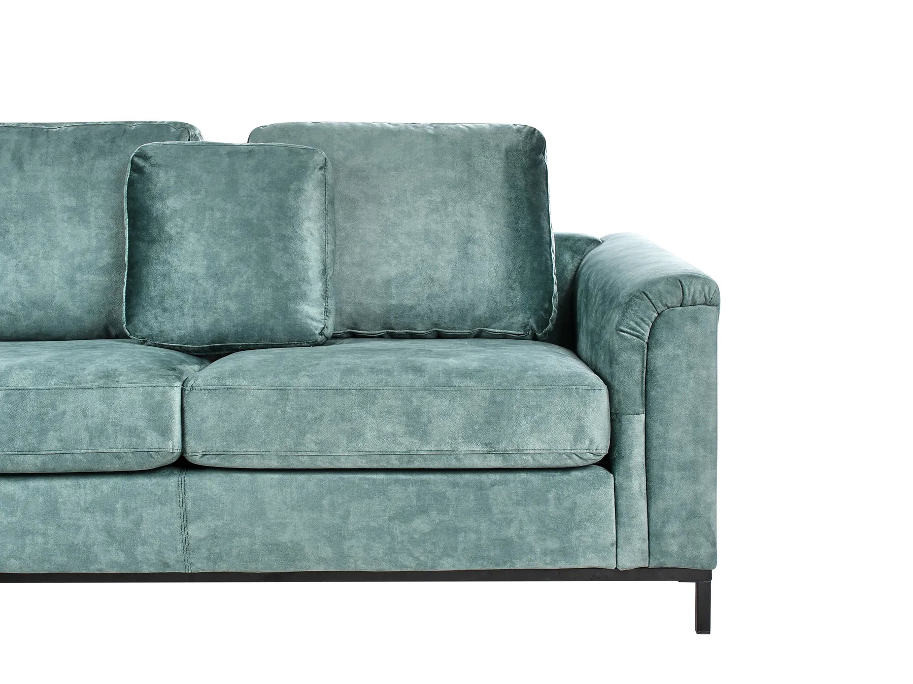 Corner Sofa 4 Seater OSLO Velvet Teal Right Hand