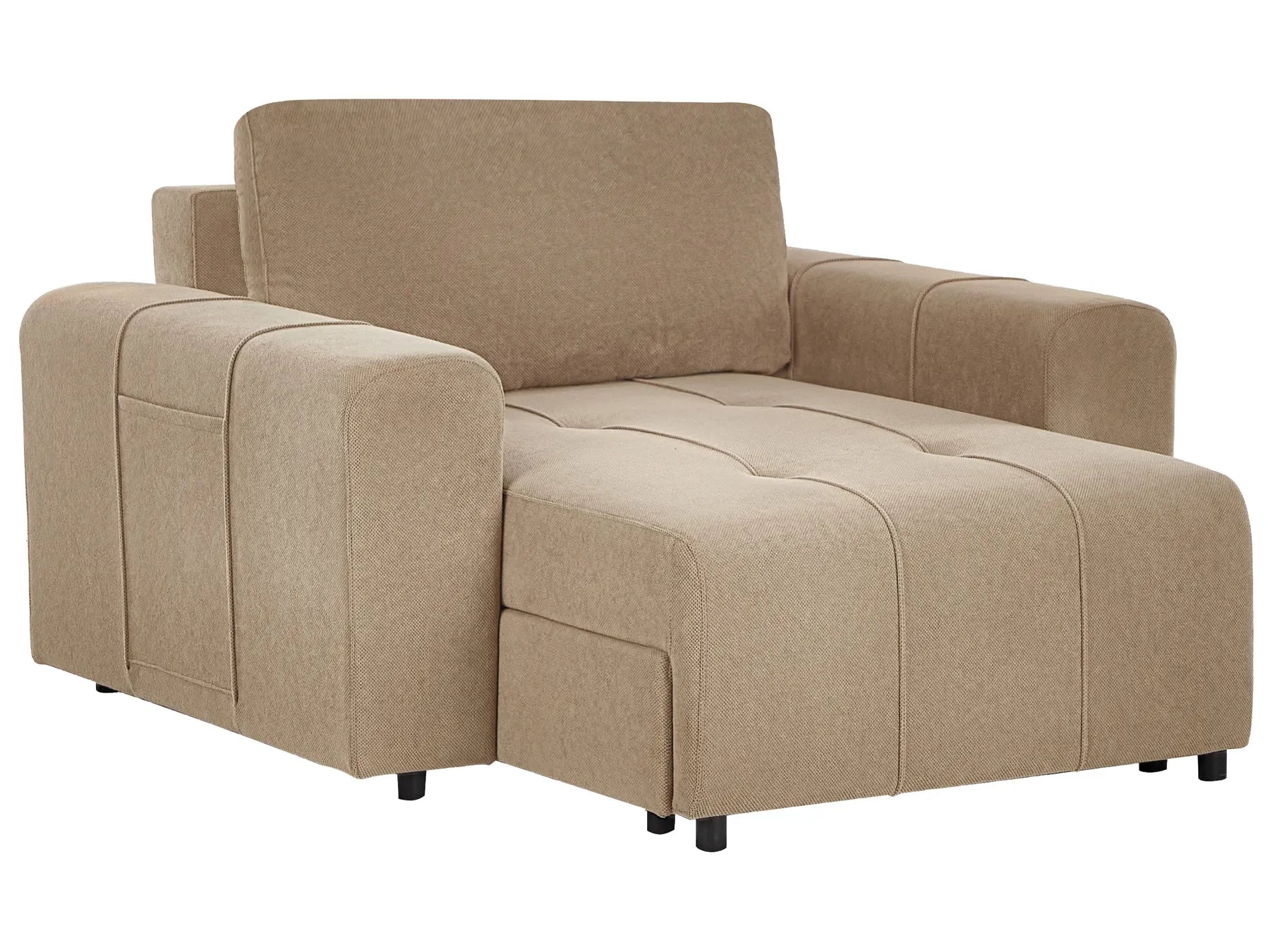 Chaise Longue INNVIK Fabric Brown with Storage