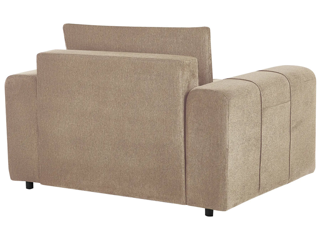 Chaise Longue INNVIK Fabric Brown with Storage