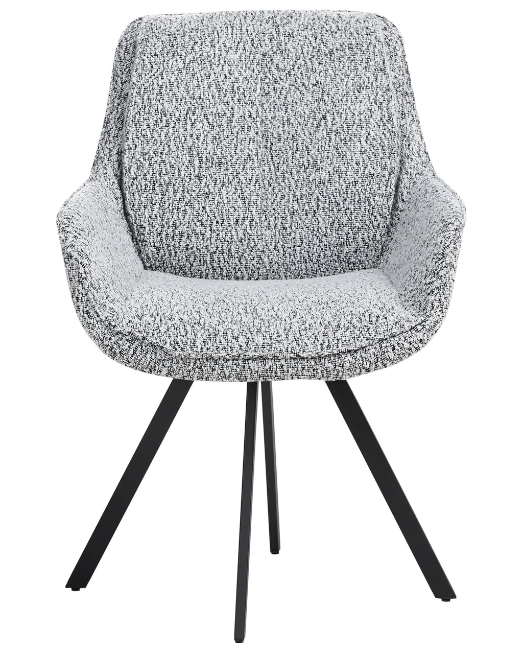 Dining Chair Swivel Boucle Black/ White