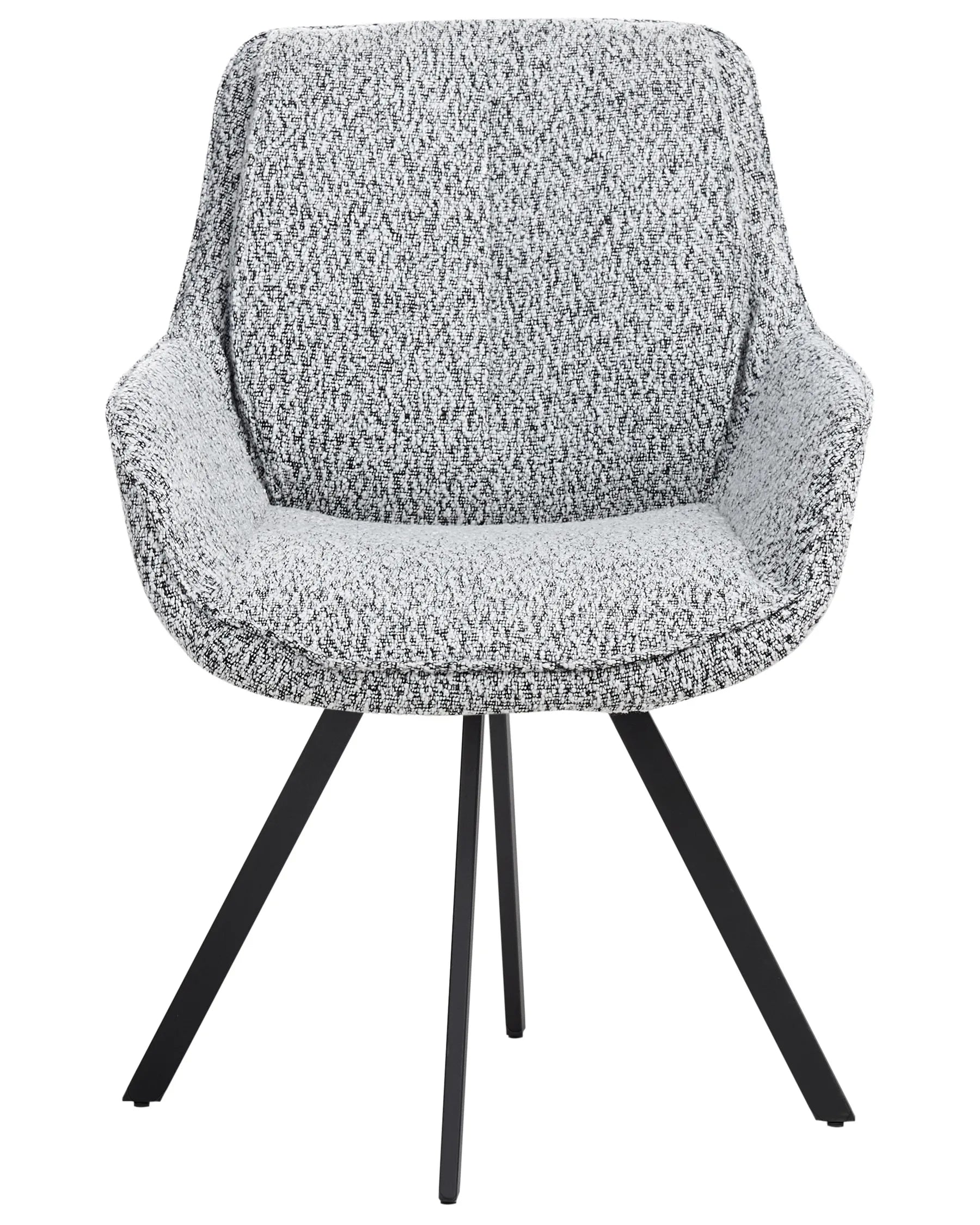 Dining Chair Swivel Boucle Black/ White