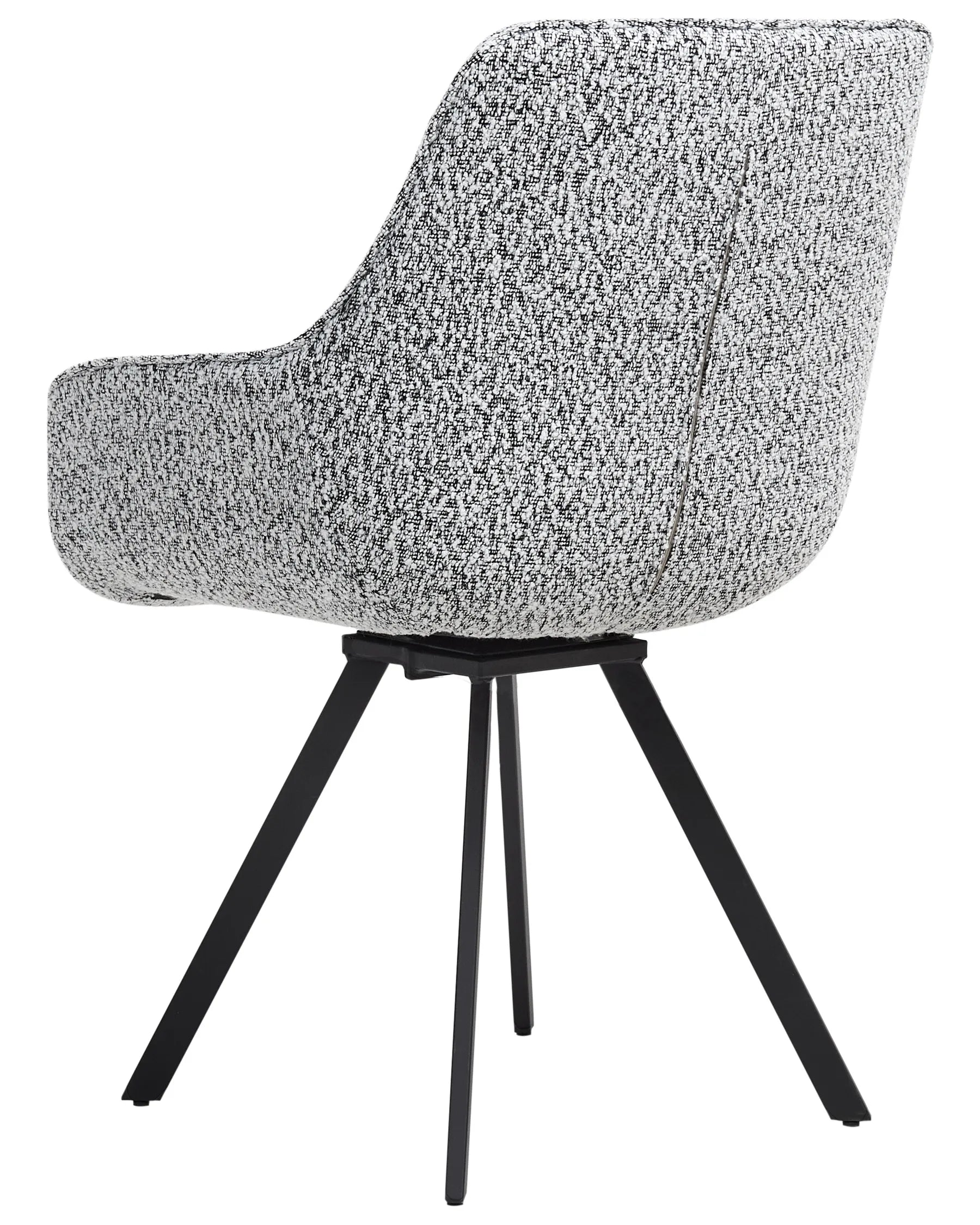 Dining Chair Swivel Boucle Black/ White