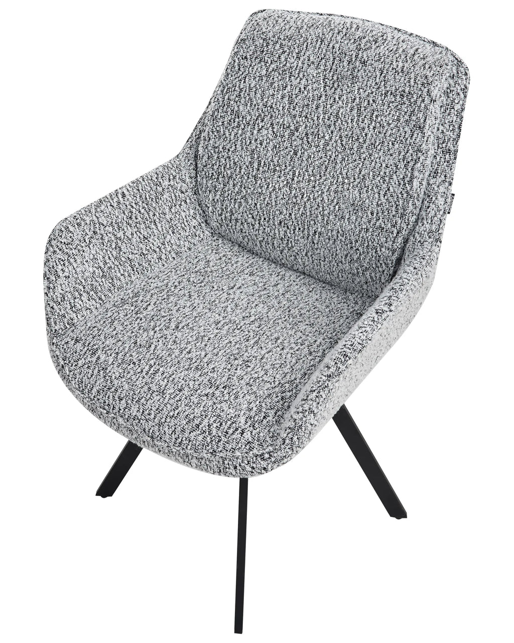 Dining Chair Swivel Boucle Black/ White