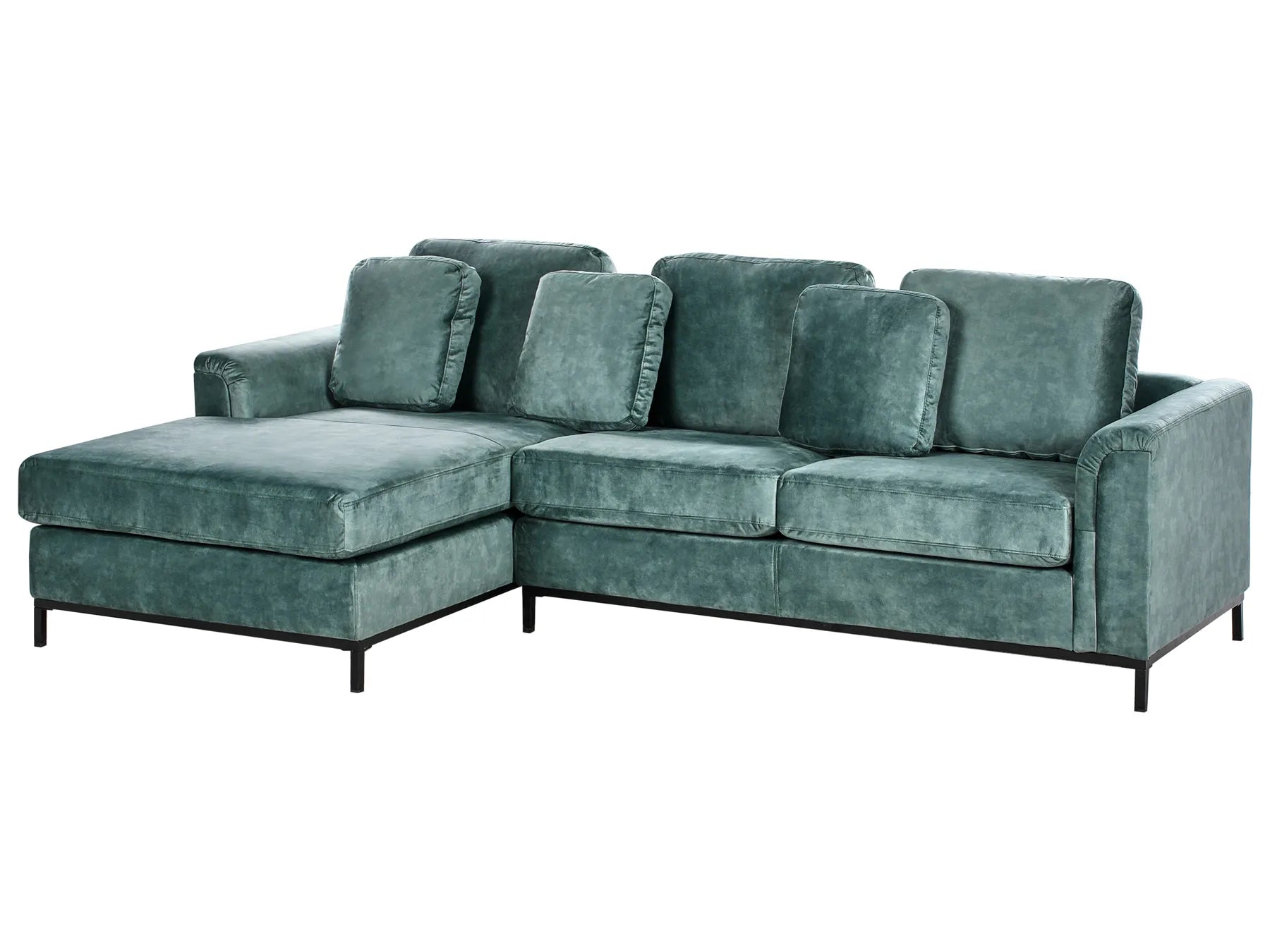 Corner Sofa 4 Seater OSLO Velvet Teal Right Hand