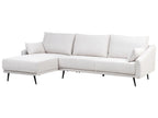 Corner Sofa 3 Seater VARDE Fabric Off-White Right Hand