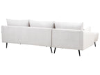 Corner Sofa 3 Seater VARDE Fabric Off-White Right Hand