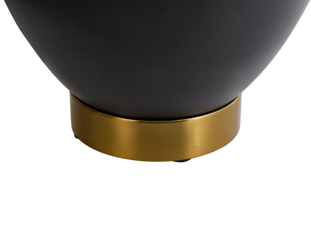 Side Table NADINE Ceramic Black with Storage