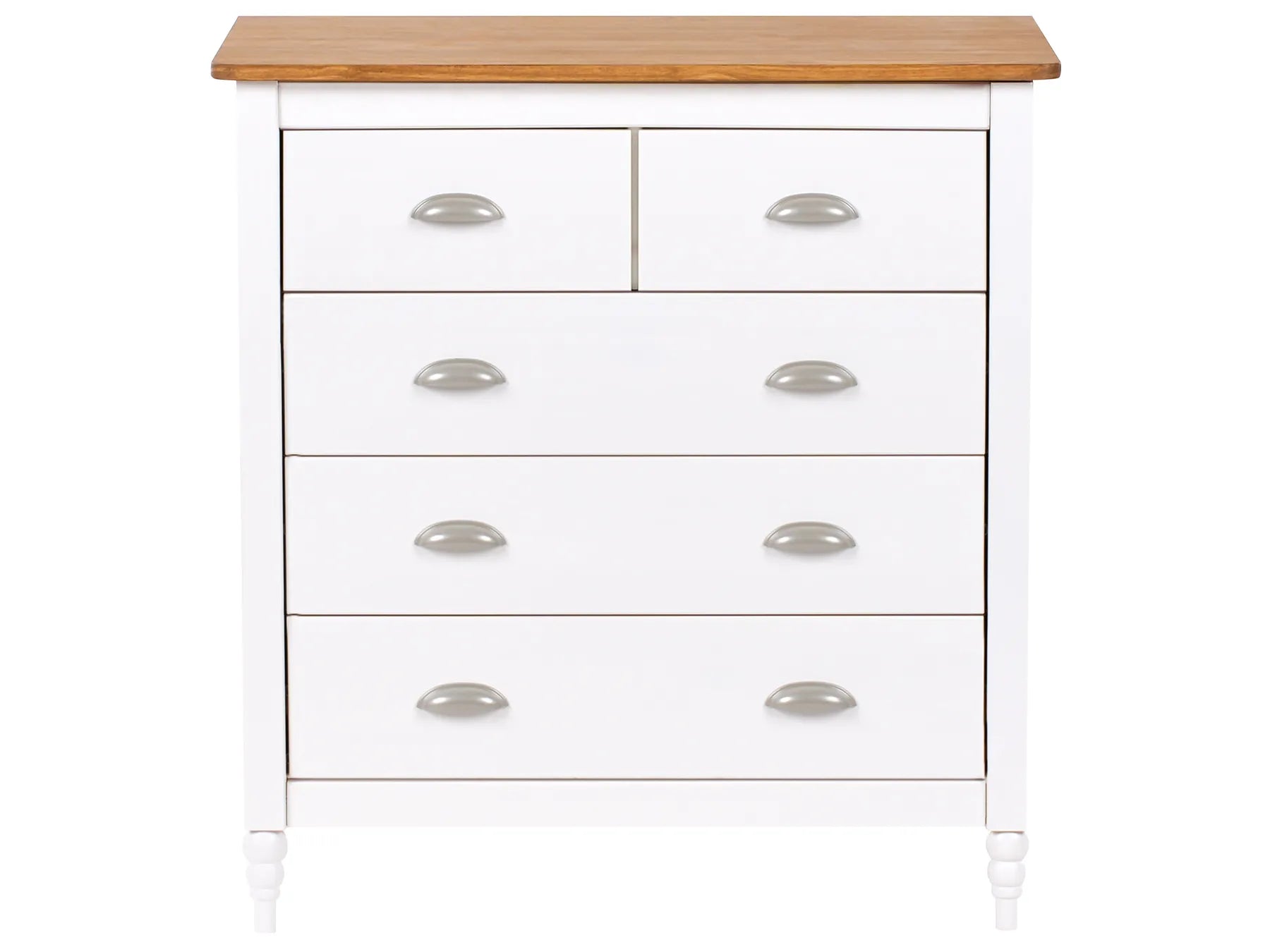 5 Drawer Chest SHILLINGTON Pine Wood White