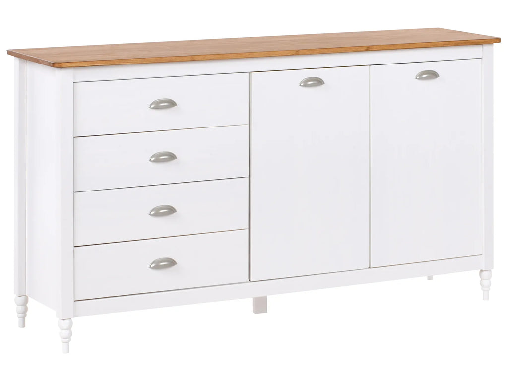 2 Door Sideboard SHILLINGTON Pine Wood White