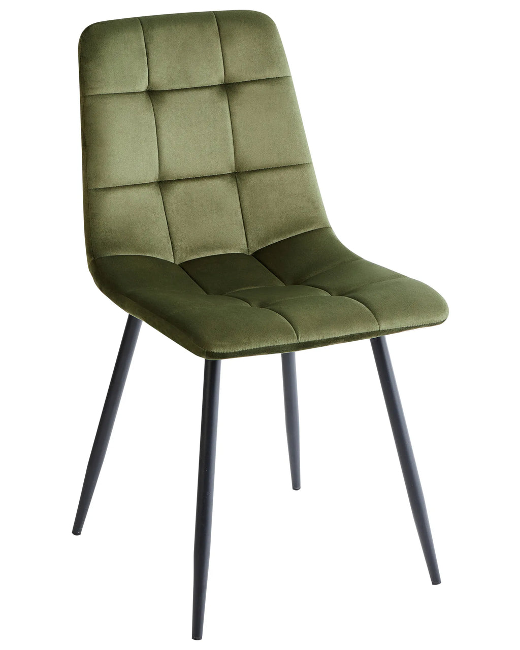 Set of 4 Dining Chairs Velvet Olive Green