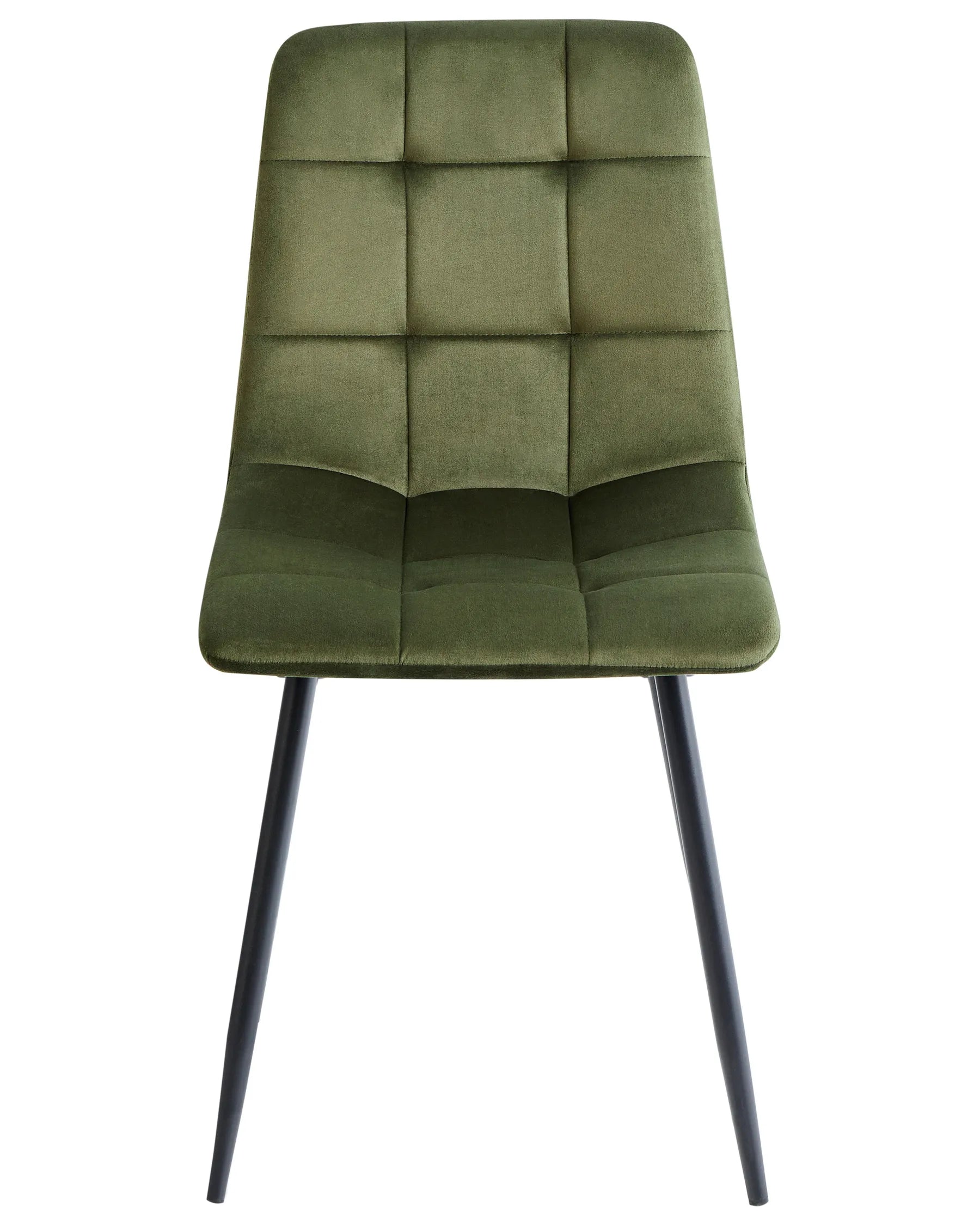 Set of 4 Dining Chairs Velvet Olive Green