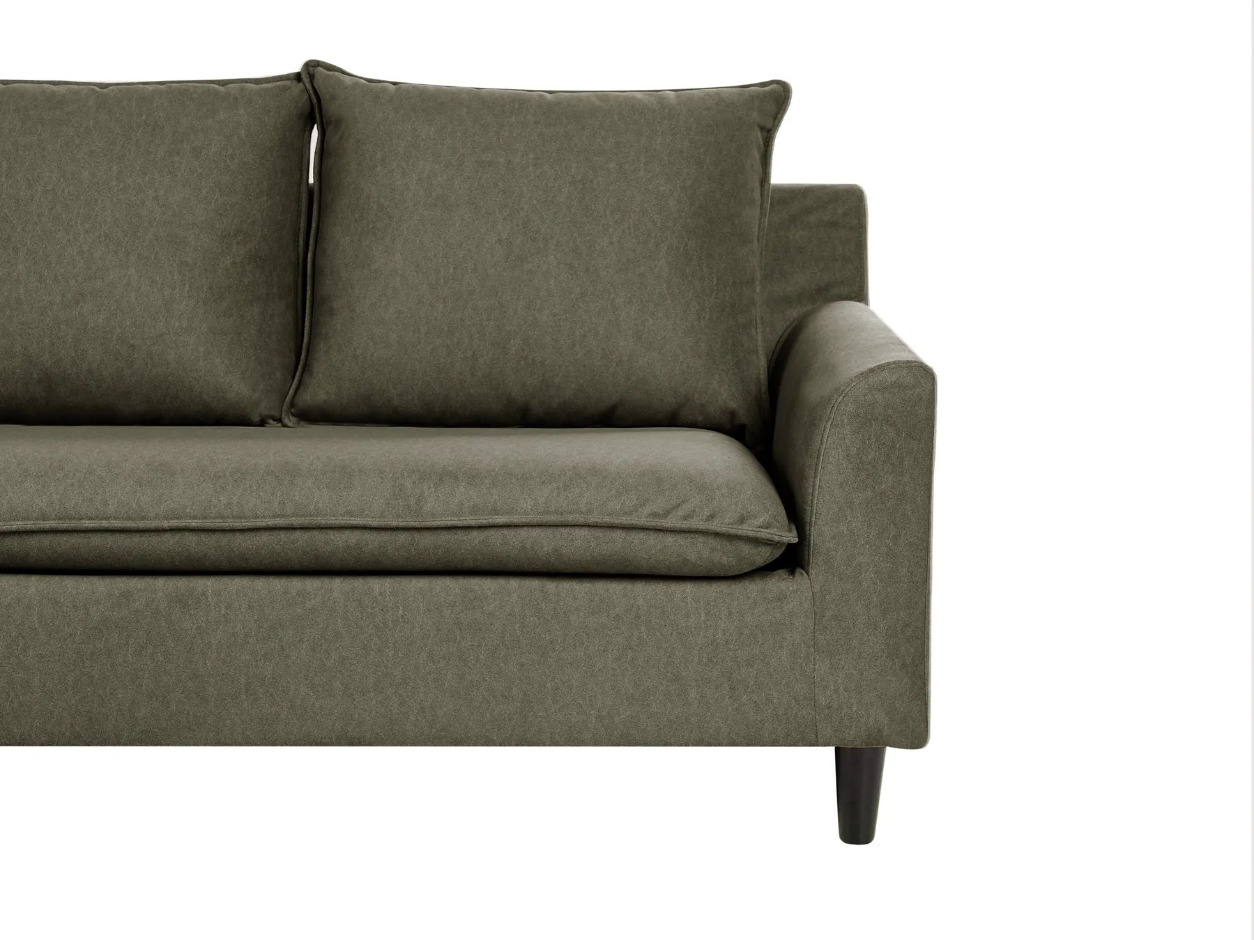 Corner Sofa 3 Seater ELVENES Fabric Dark Green Right Hand