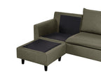Corner Sofa 3 Seater ELVENES Fabric Dark Green Right Hand