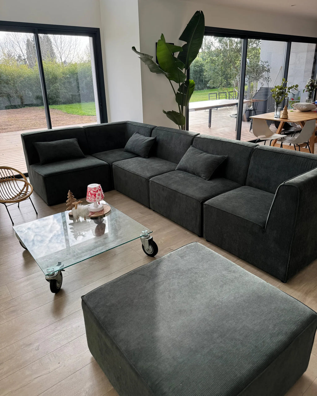 1-Seat Section LEMVIG Corduroy Dark Green