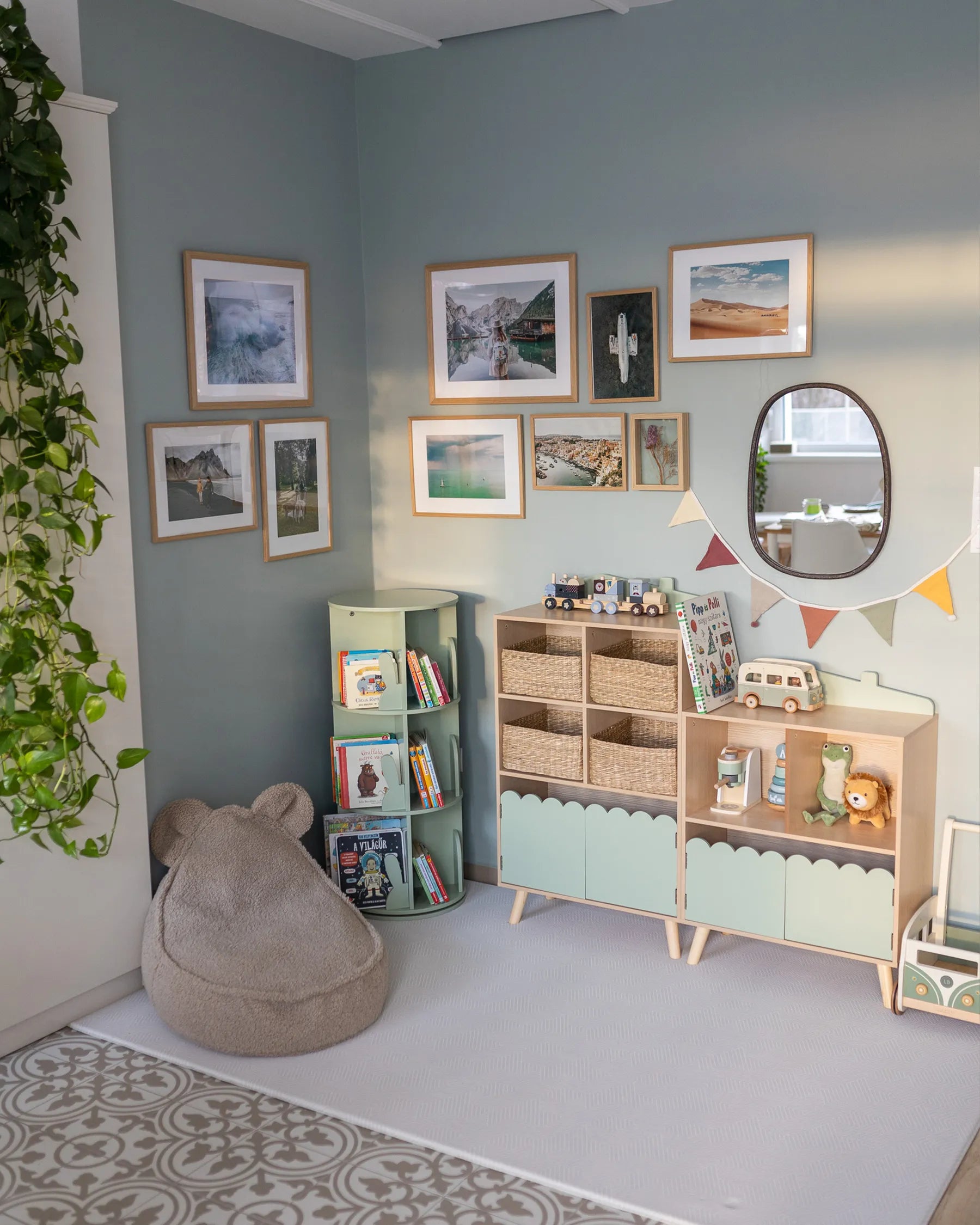 Rotating Bookshelf CANEY 94 cm Light Green