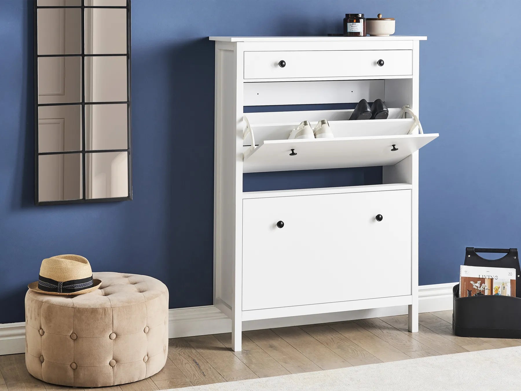 Shoe Storage Cabinet GIBSON White